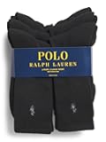 Polo Ralph Lauren Men's Classic Ribbed Crew Socks - 6 Pack (Black)