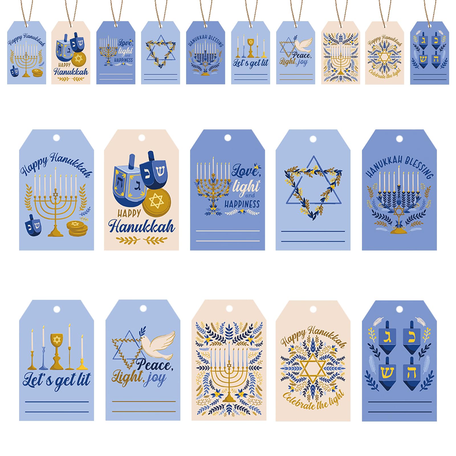 Etiquetas de Hanukkah para personalizar obsequios y recuerdos de fiestas de vacaciones 8