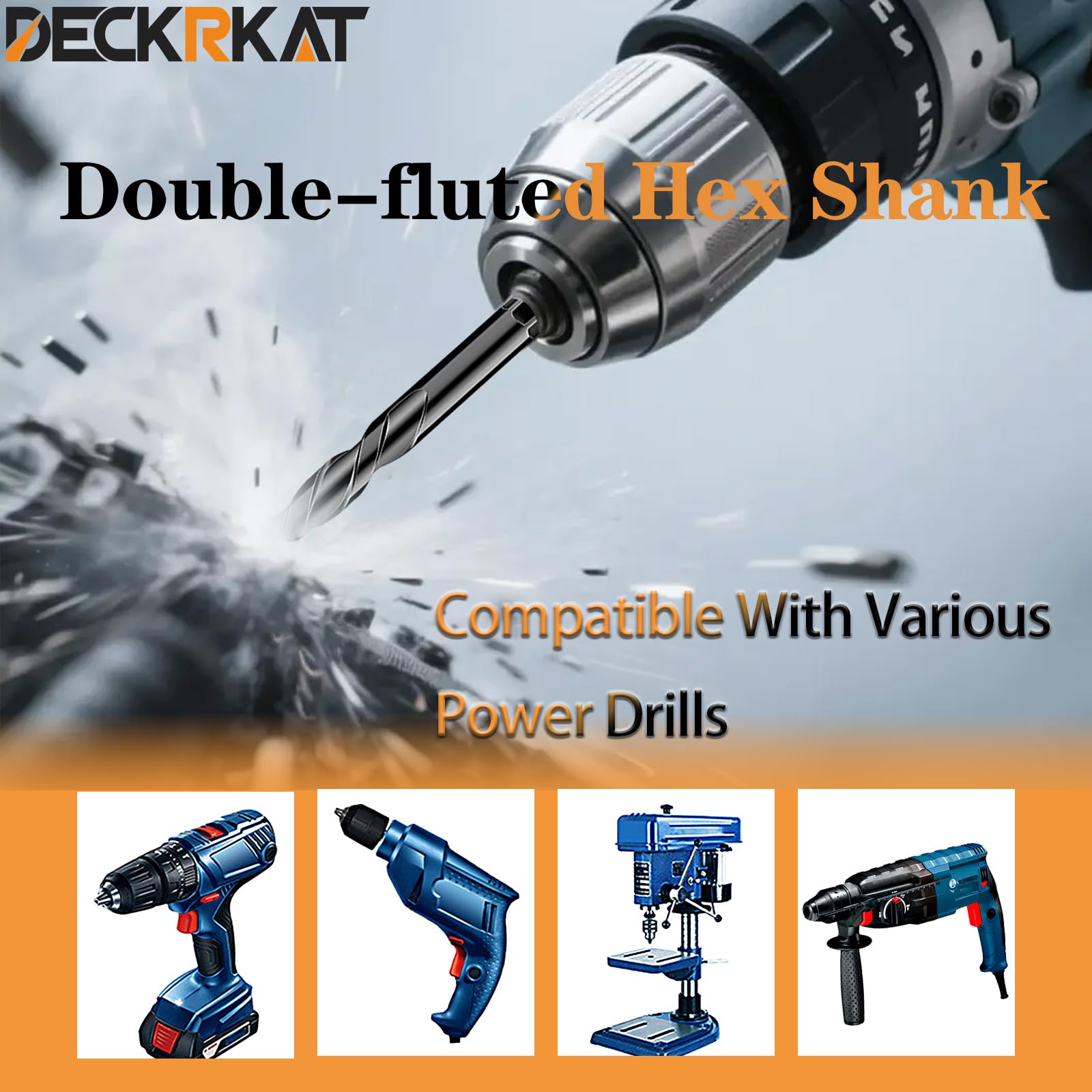 DECKRKAT Masonry Drill Bit Set - 10 Piece -5