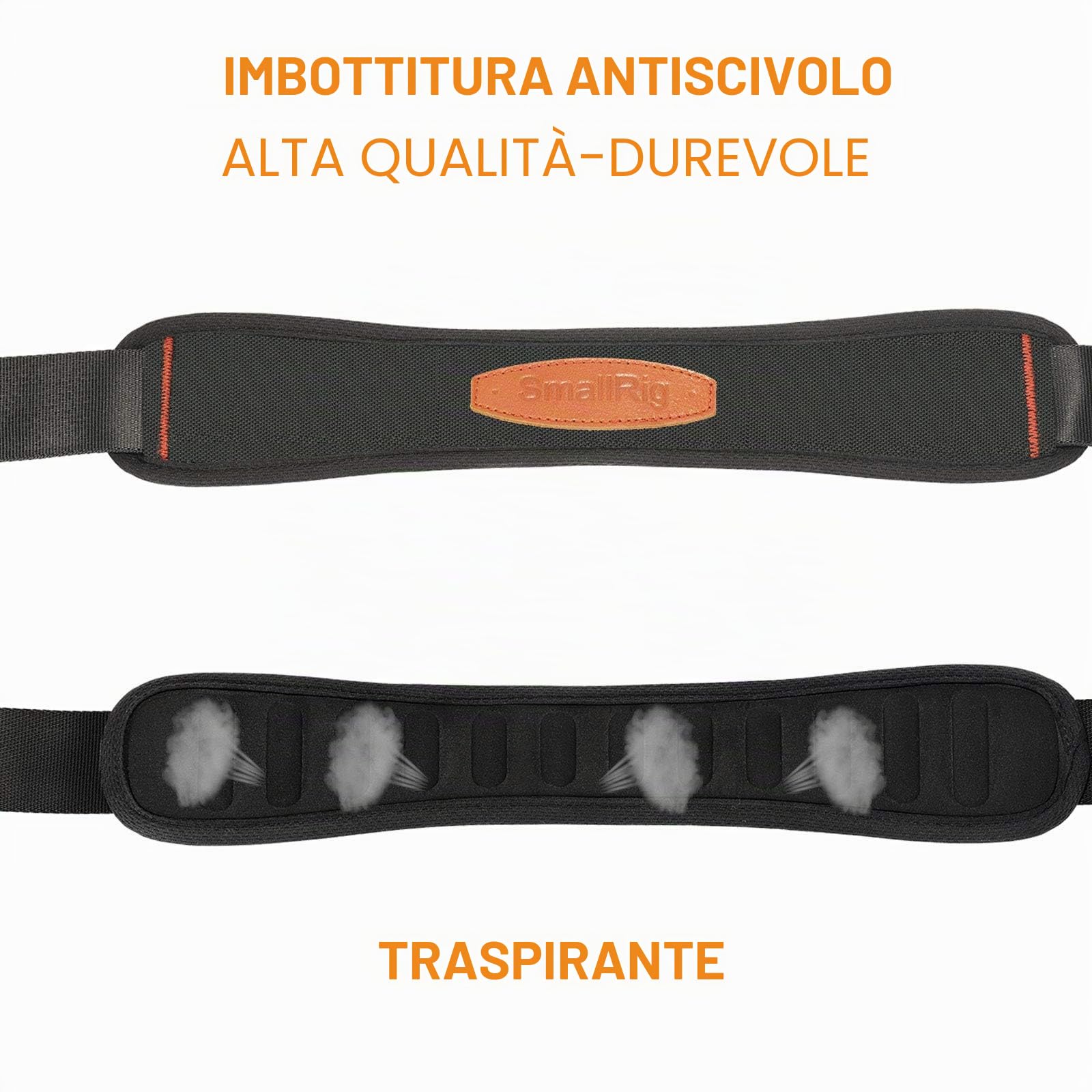 SMALLRIG Tracolla Universale per Fotocamera, Tracolla Regolabile da 110cm a 160cm con Piastra a Sgancio Rapido Connettore Rapid Link per Fotocamere DSLR - 2428