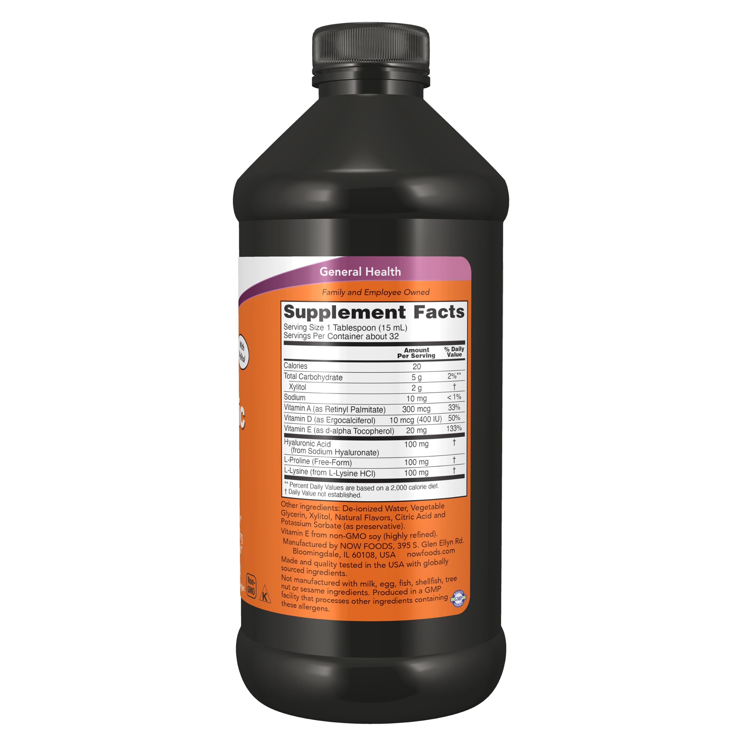 Now Supplements, Liquid Hyaluronic Acid, Berry Flavor, 16 oz — Amazon image 2