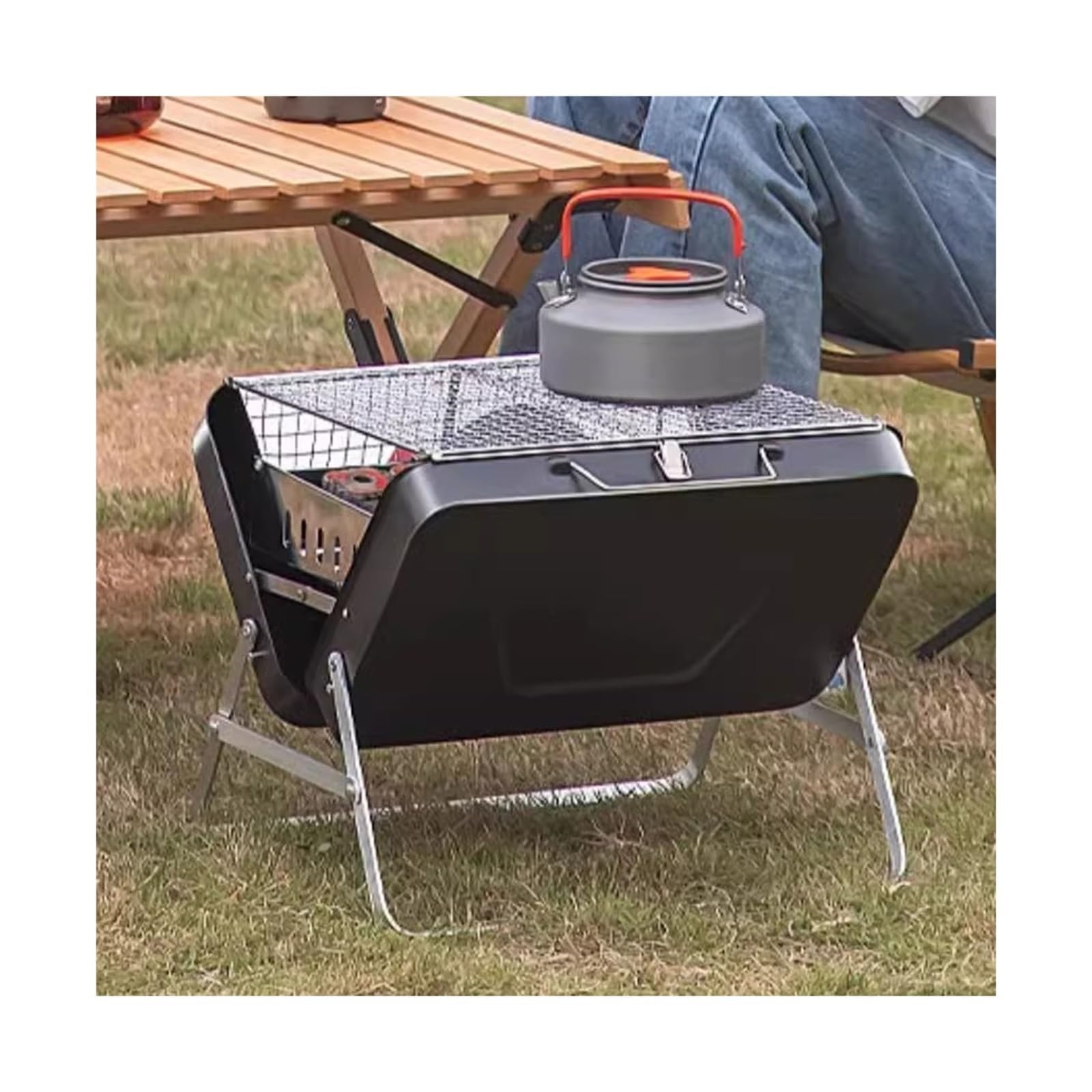 Griglia da Tavolo Fornello for Barbecue Portatile da Campeggio Pieghevole for Uso Domestico all'aperto