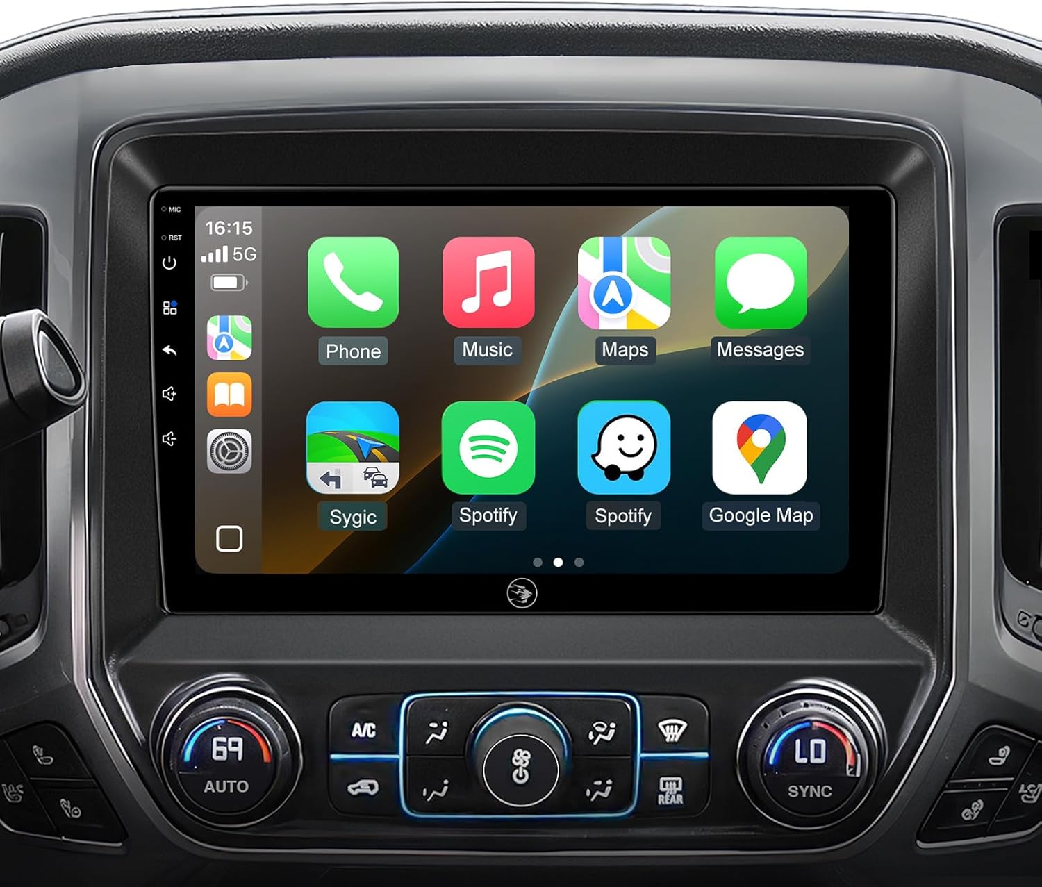 10.2'' Car Radio Stereo for Chevy Silverado 2014 2015 2016 2017 2018 GMC Sierra 2+64G Replacement Upgrade 5G WiFi Wireless Carplay/Android Auto/GPS/Bluetooth/FM Radio/1080P SWC