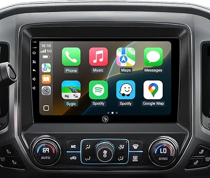 10.2 Car Radio Stereo for Chevy Silverado 2014 2015 2016 2017 2018 GMC Sierra 2+64G Replacement Upgrade 5G WiFi Wireless Carplay/Android Auto/GPS/Bluetooth/FM Radio/1080P SWC