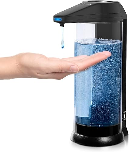 Miniatura 11 de Secura Dispensador automático de jabón líquido de 17 onzas, dispensador de jabón de manos sin contacto con batería con dial de control de volumen