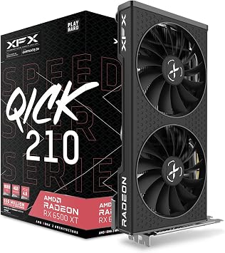 XFX Speedster QICK210 Radeon RX 6500XT Black Gaming Graphics Card with 4GB GDDR6 HDMI, AMD RDNA 2 RX-65XT4DBDQ