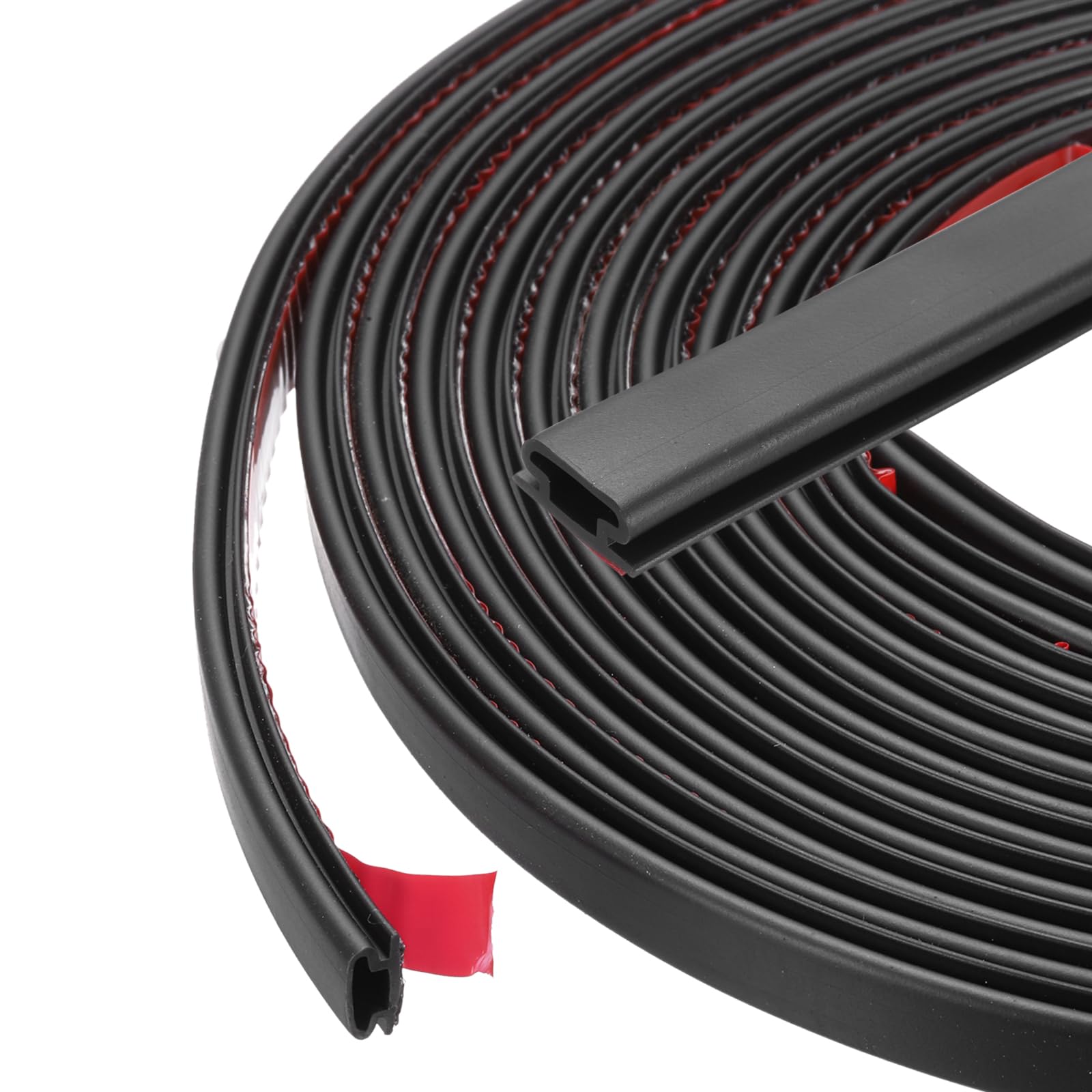 Nexarelle Weather Stripping Seal Strip 5m x 10mm - D-Shape Self-Adhesive Soundproofing Windproof Rubber Door Seal Strip Fits 2-3mm Gap for Doors Windows Frame Gap Blocker, Black