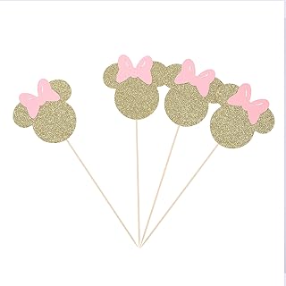 Minnie Inspired Centerpiece Sticks for Baby Shower Girl Boy First Birthday Party Decorations Pack of 8