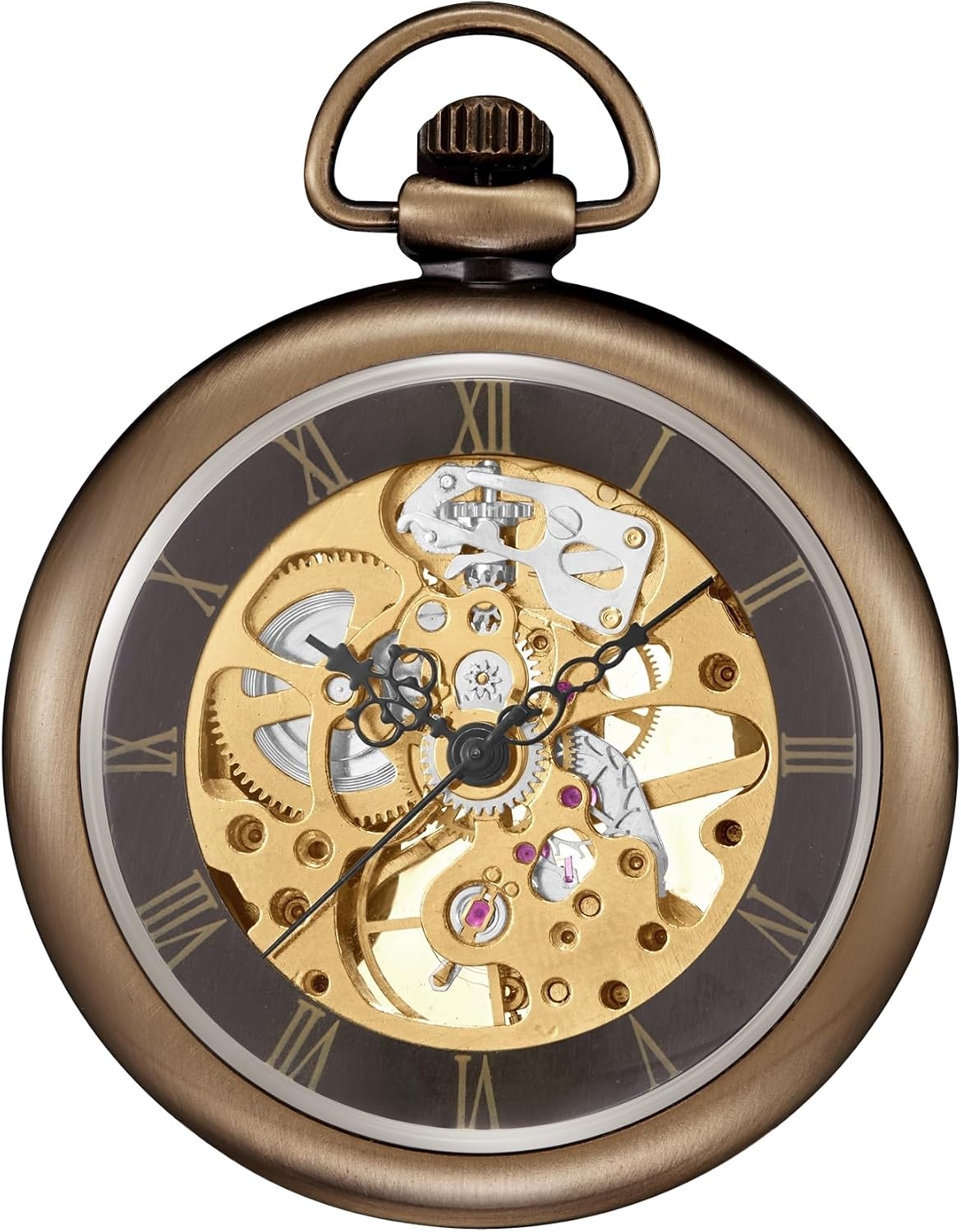 ShoppeWatch Mens Pocket Watch with Chain | Mechanical Pocket Watch Wind Up
