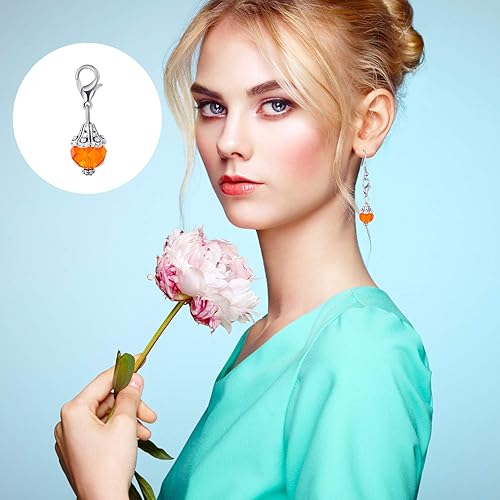 Miniatura 4 de 40 dijes colgantes de cristal hechos a mano con tapa de cuentas de plata para hacer joyas, collares, pendientes, accesorios de varios colores