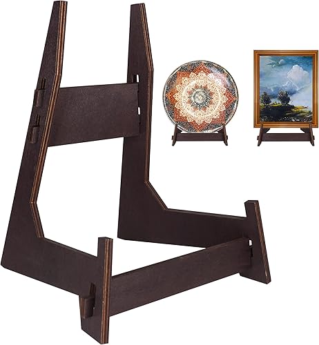 ZOZODIA 2 paquetes de soporte de exhibición de madera de 6 pulgadas, soporte de exhibición para soporte de placa para exhibición de marco de fotos,