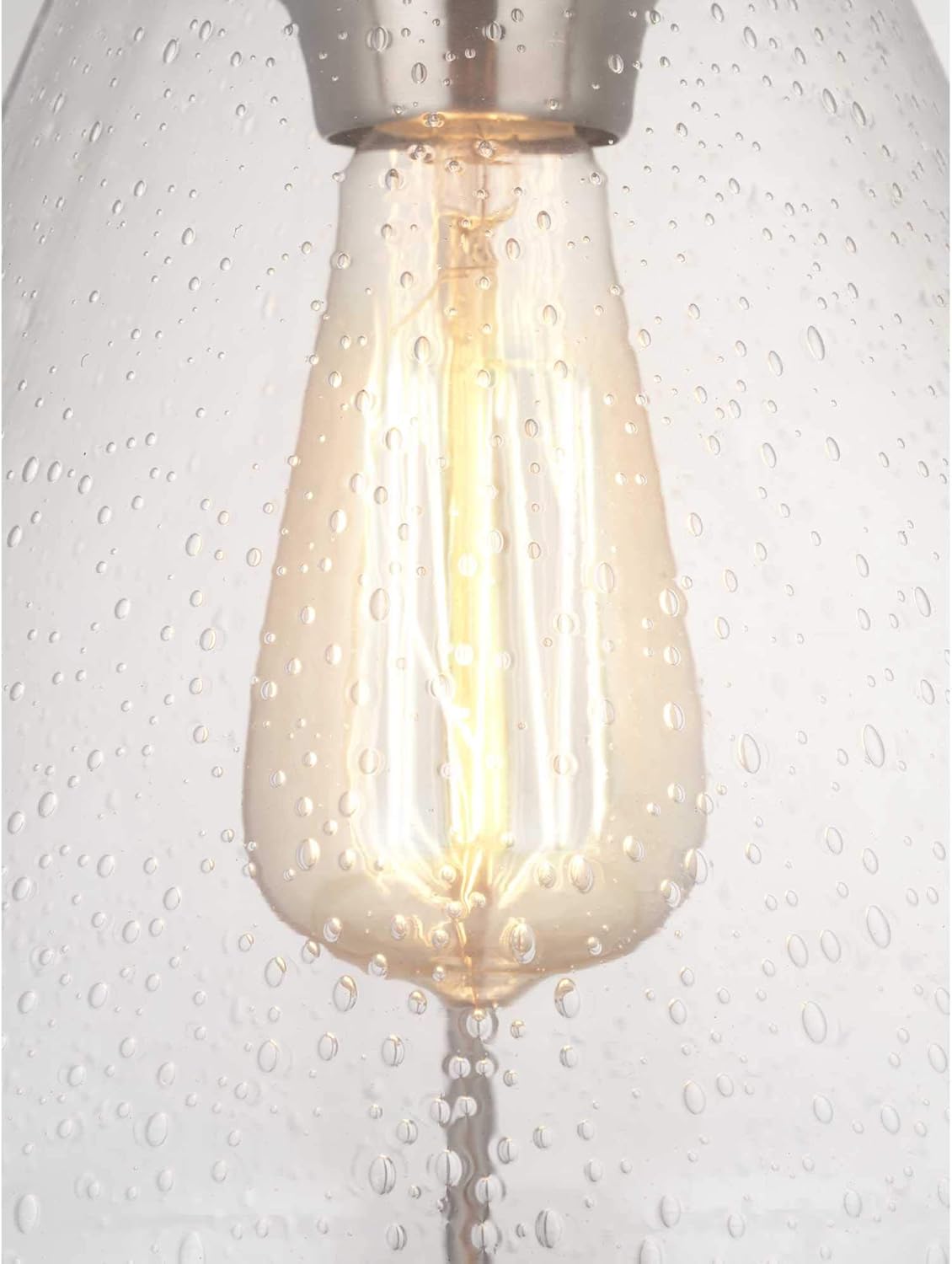 Progress Lighting Range Collection 1-Light Clear Seeded Glass Coastal Pendant Light Brushed Nickel