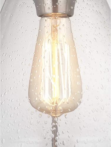 Miniatura 5 de Range Collection - Lámpara colgante costera de cristal transparente con semillas, níquel cepillado