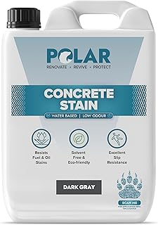 Polar Dark Grey Concrete Stain - 5 Litres - Durable, Stain & Slip-Resist...