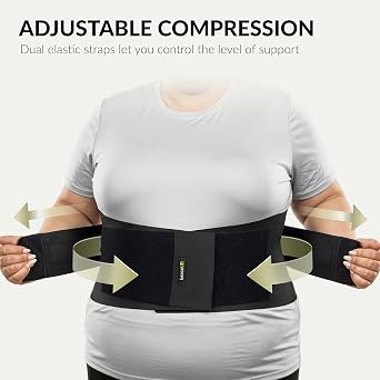 BraceUP Plus Size Back Support Brace for Woman and Man - 3XL to 5XL Extra Large Lower Back Support with Straps and Compressions, Herniated Disc Back Pain Relief, Abdominal Plus Size Binder (3XL)