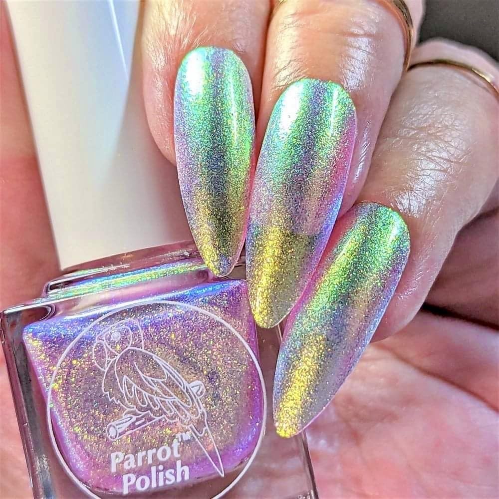 Parrot Polish Pastel Ultrachrome Nail Polish Collection, Quick Dry Holographic Color Lacquer, Long Lasting Shimmering Enamel, Mermaid Baby Set of 8 Polishes