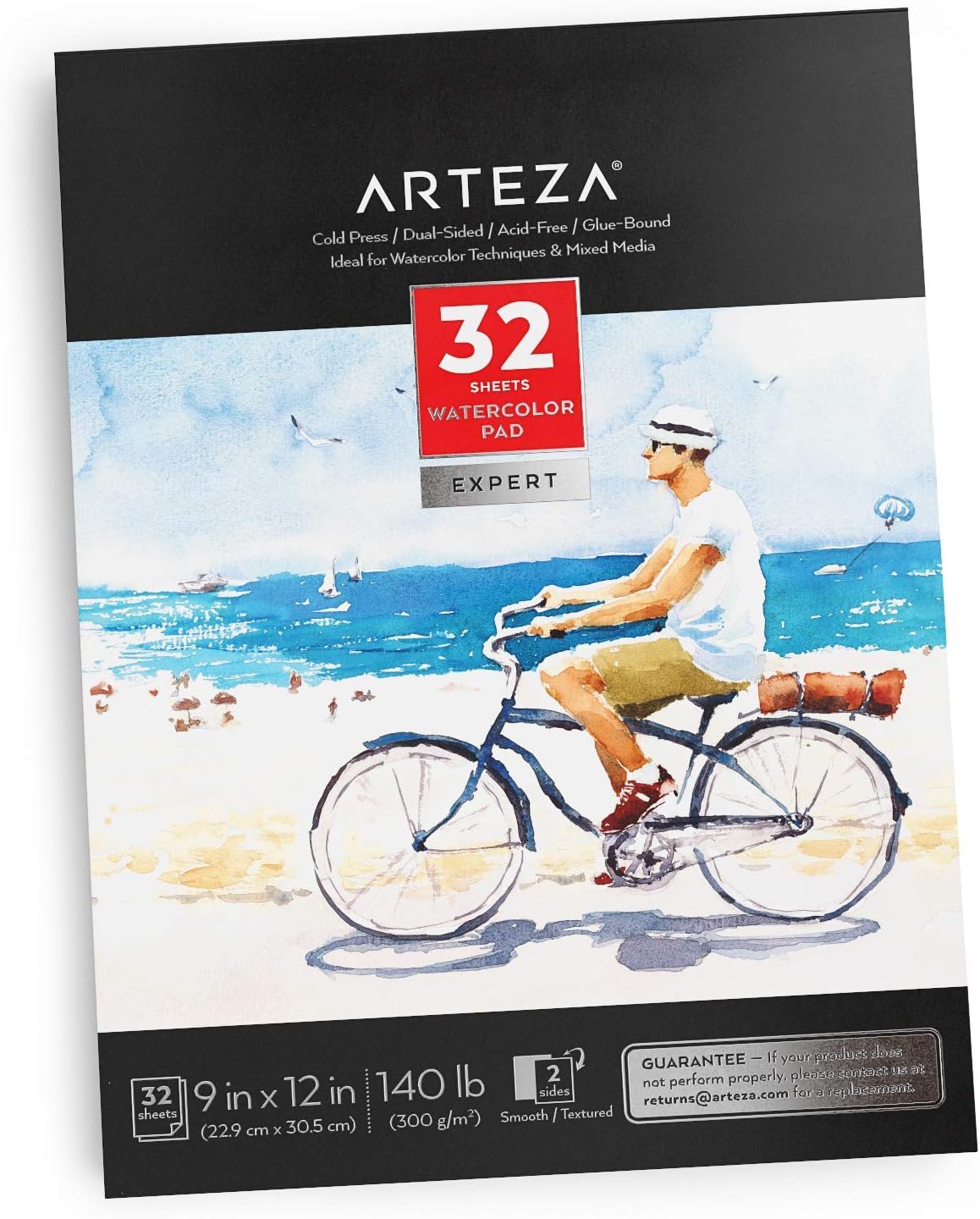 Arteza 9x12" Expert Watercolor Pad, 32 Sheets (140lb/300gsm