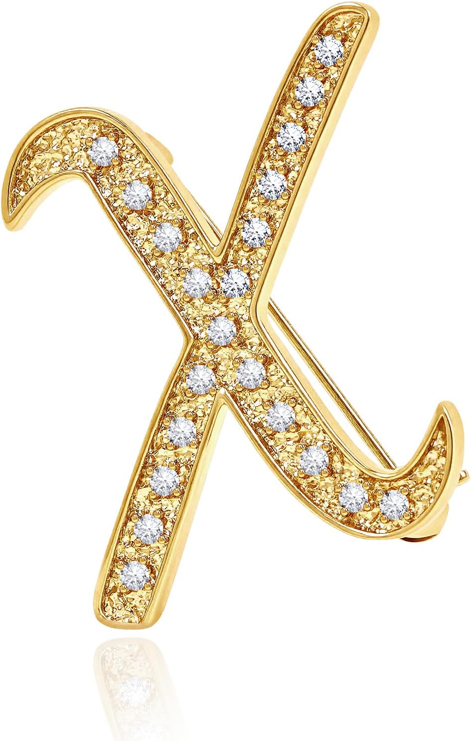 Cicy Bell Initial Brooch Pins 18k Gold Plated Letter Brooch