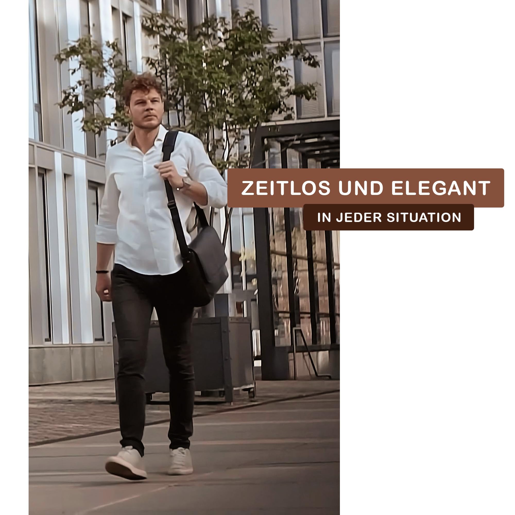 STILORD Umhängetasche aus Echtleder schwarz - 15 Zoll Laptoptasche - Vintage Messenger-Bag - Leder-Kuriertasche Oskar