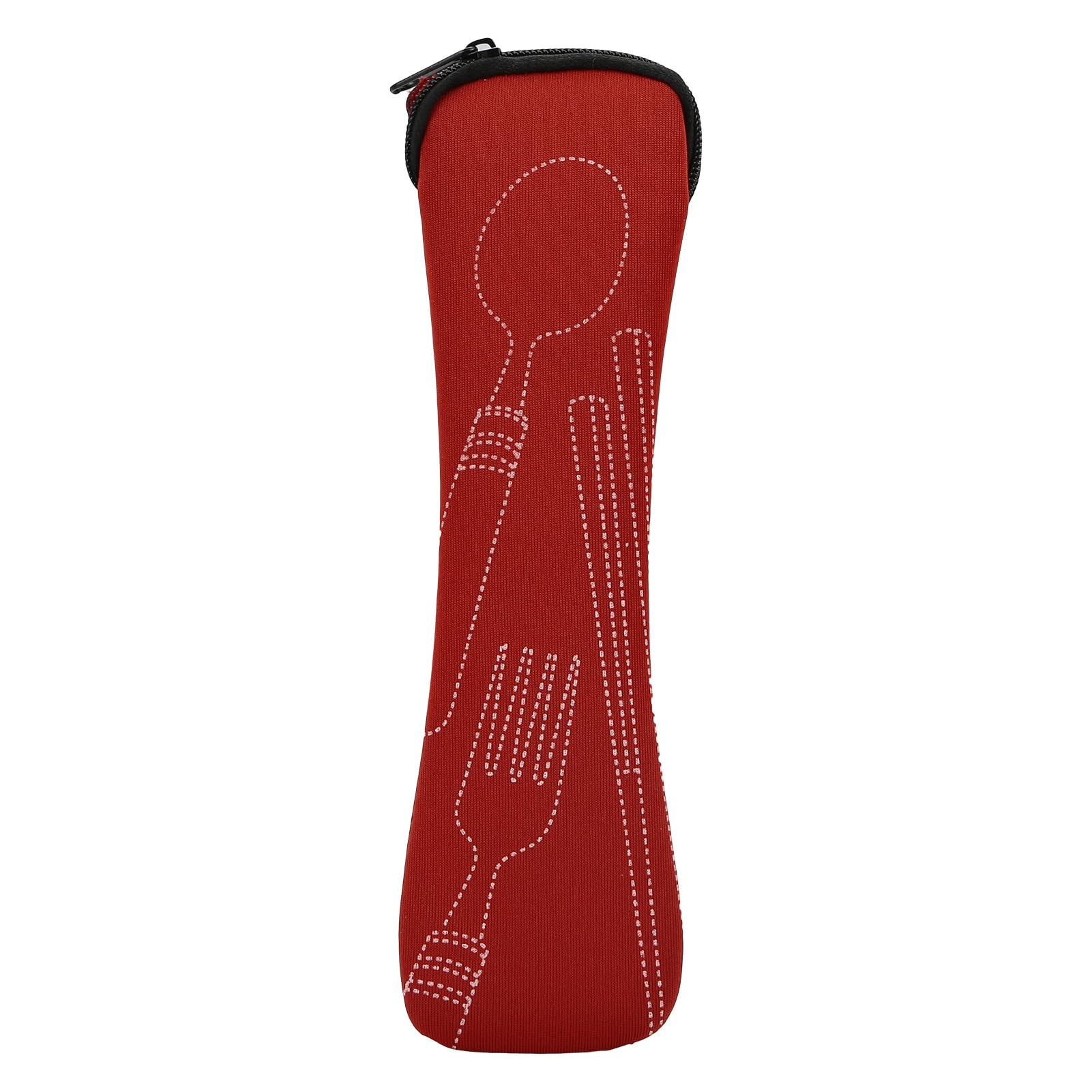 matumou Tableware Portable Wear-resistant Fabric Tableware Spoon Fork Storage Pouch for Office Dinnerware