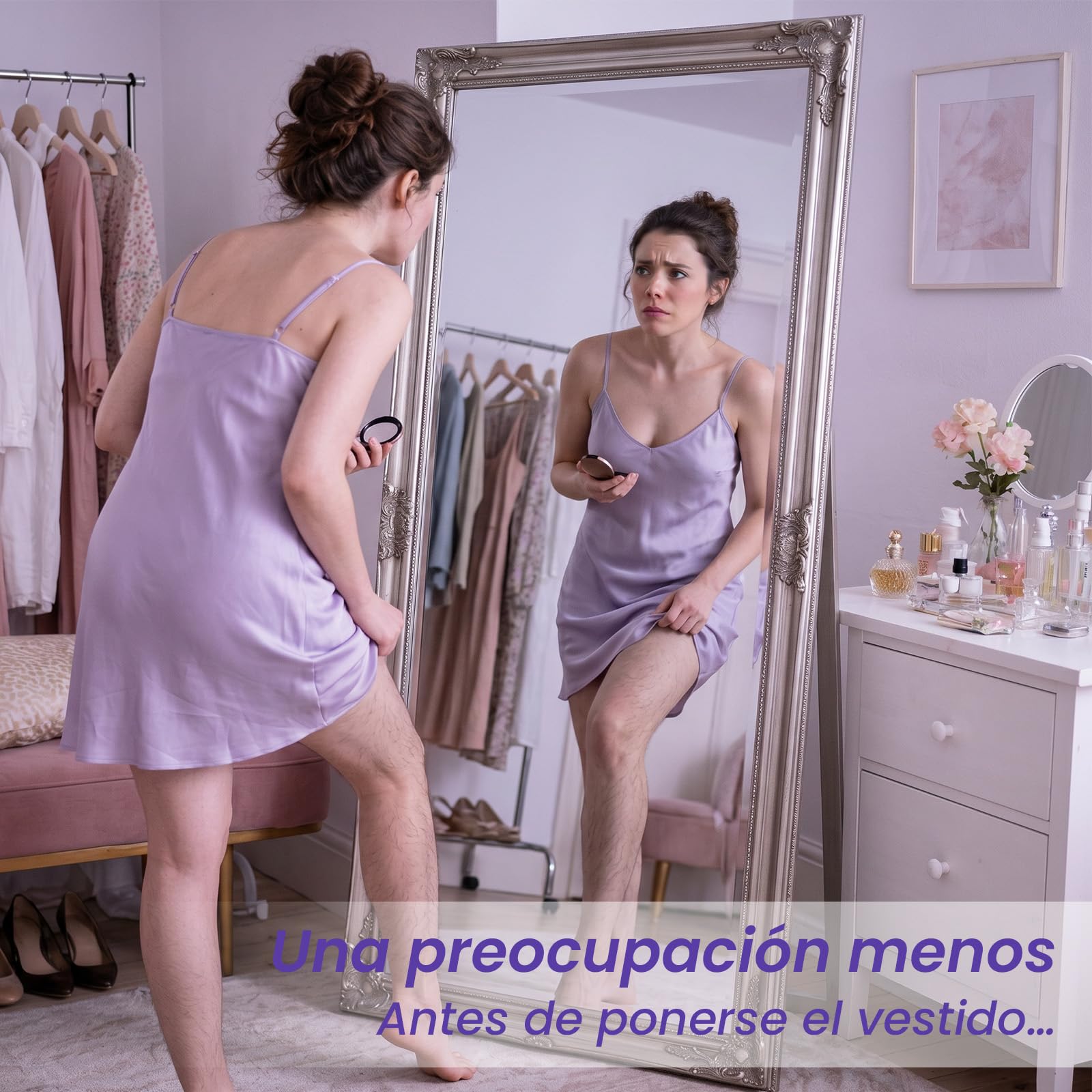 VIKICON Afeitadora Electrica Mujer 7D, Rasuradora Mujer Recargable USB | Afeitadora Corporal para Piernas y Cuerpo, Cabezal Flotante, Seco/Mojado, Luz LED, Compacta para Viaje, Morado