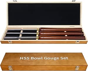 HSS Bowl Gouge Lathe Chisel Set, 3 Pieces