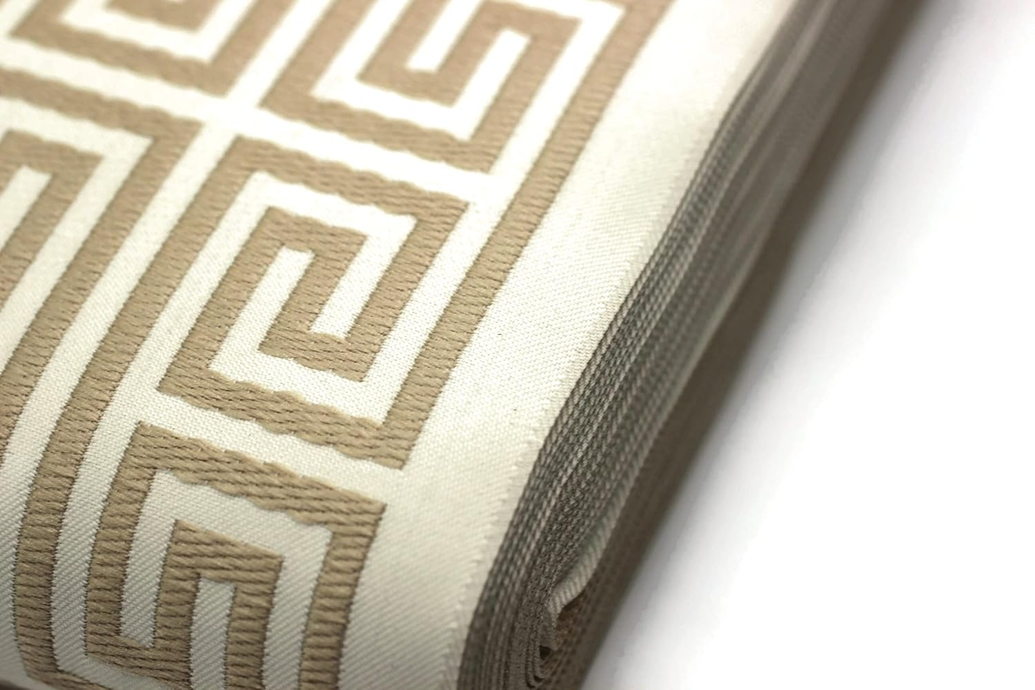 16 Yards Length 3.93 inch Width Cream Greek Key Trim Jacquard Trims for Your Drapes Curtains Drapery Banding Tape Upholstery Fabric 176-V2
