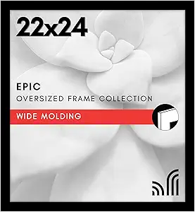 Americanflat 22x24 Picture Frame with Polished Plexiglass - Black Picture Frame - Wide Photo Frames Made of Engineered Wood for Vertical or Horizontal Wall Display - Epic Collection - Black