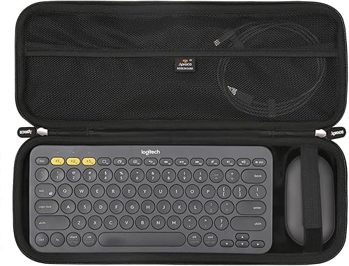 Aproca Estuche rígido de almacenamiento de viaje para teclado Bluetooth multidispositivo Logitech K380 K810 K811