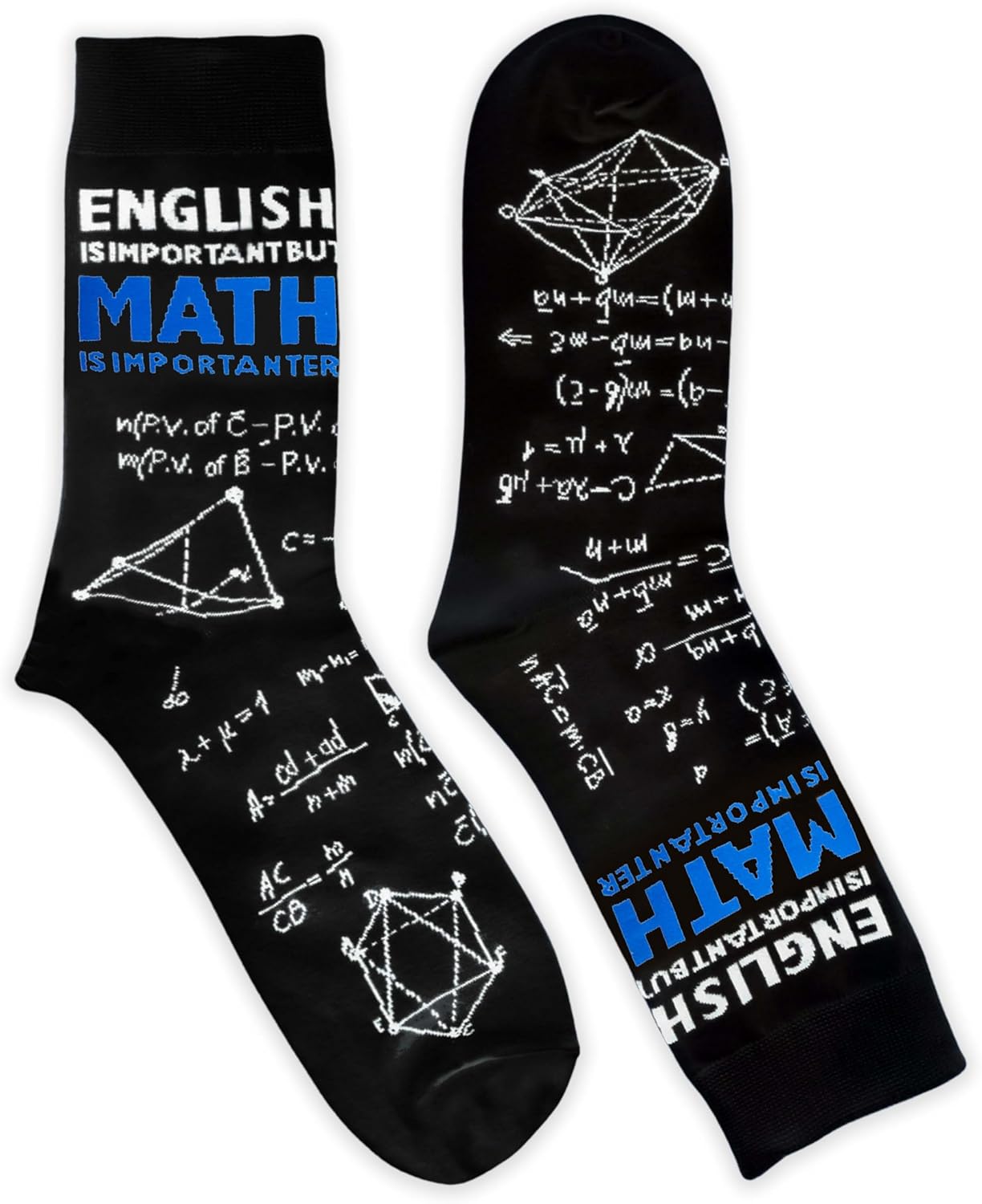 Funny Math Socks 'English Is Important But Math Is Importanter' Teacher Student Gifts for Christmas, Birthday, etc. - Image 2