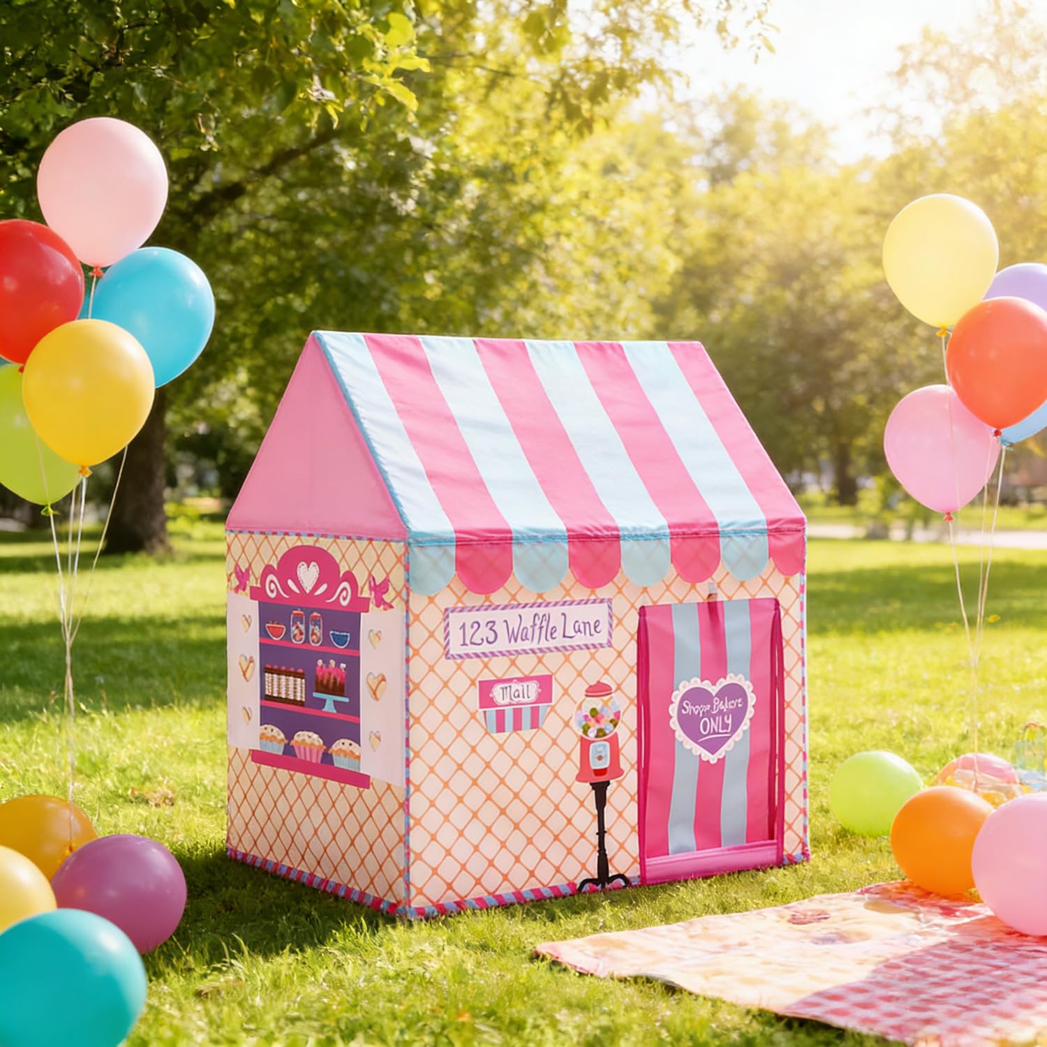 Niñas Playas de Interior al Aire Libre Helados de niños y panadería Comprar Playhouse Palace Tiendas (Rosa)