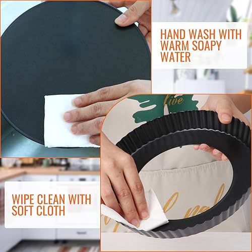 Miniatura 5 de Alotpower Sartén para tartas de 9 pulgadas, parte inferior extraíble, paquete de 2 moldes para quiche de 9 pulgadas con parte inferior suelta