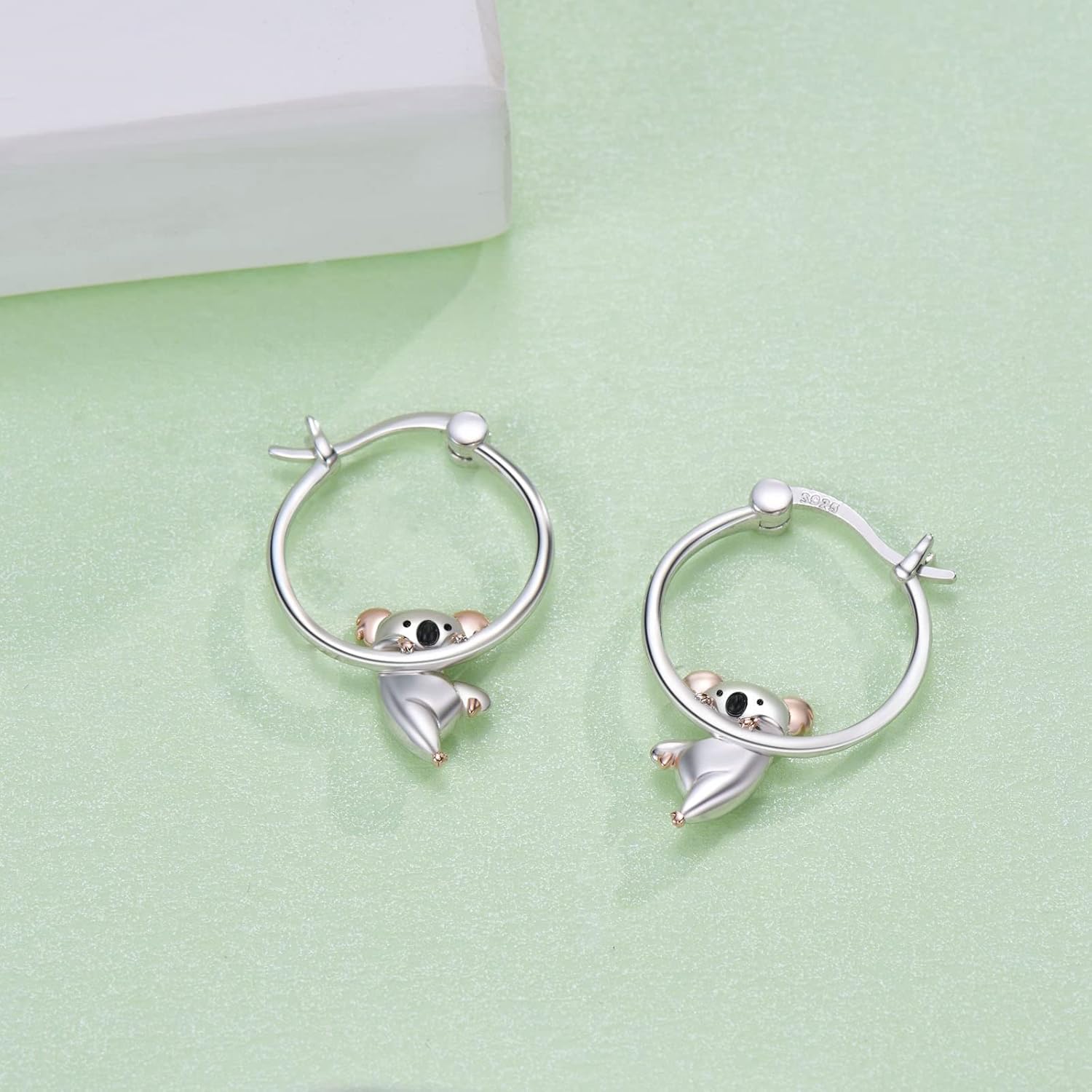 Koala Earrings for Women 925 Sterling Silver Koala Huggie Hoop Earrings Cute Animal Earrings Jewelry Gifts for Women Mom