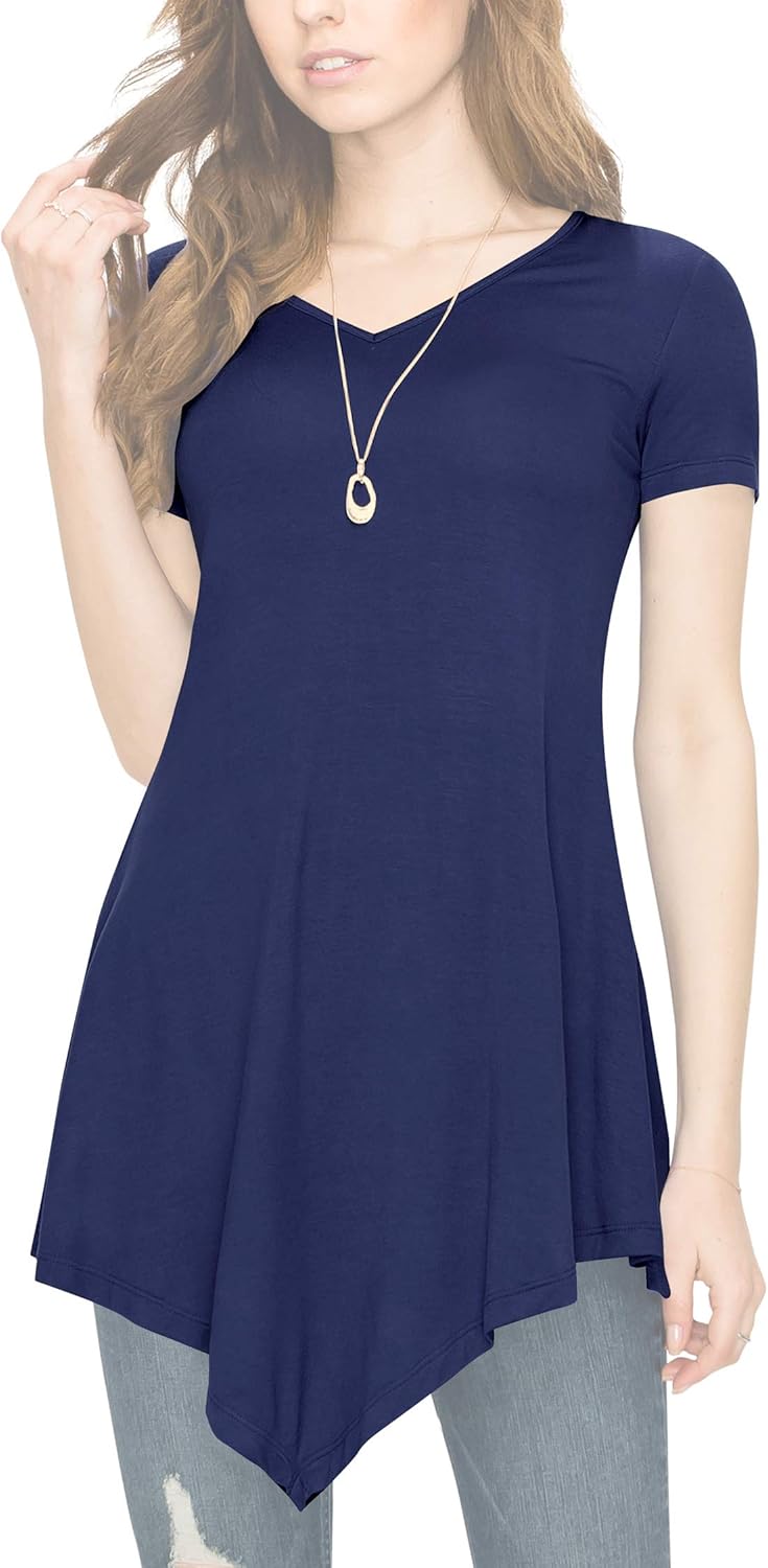 Made By Johnny Women's Short Sleev Swing Shirt Casual Tunic Top - Image 4