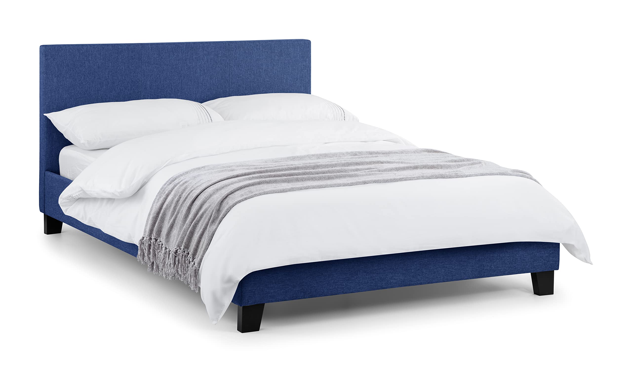 Julian Bowen Rialto Double Dark Blue Linen Bed