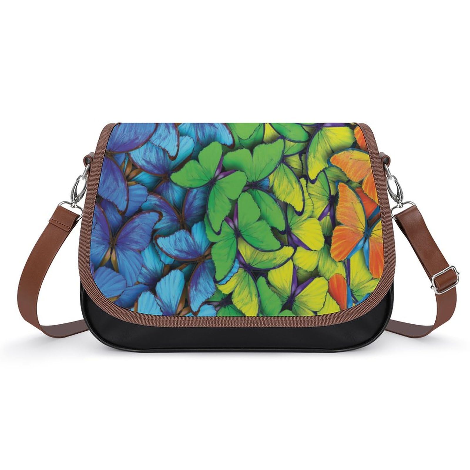 Amazon.co.jp: ショルダーバッグ カラフル 蝶柄 ワンショルダーバッグ