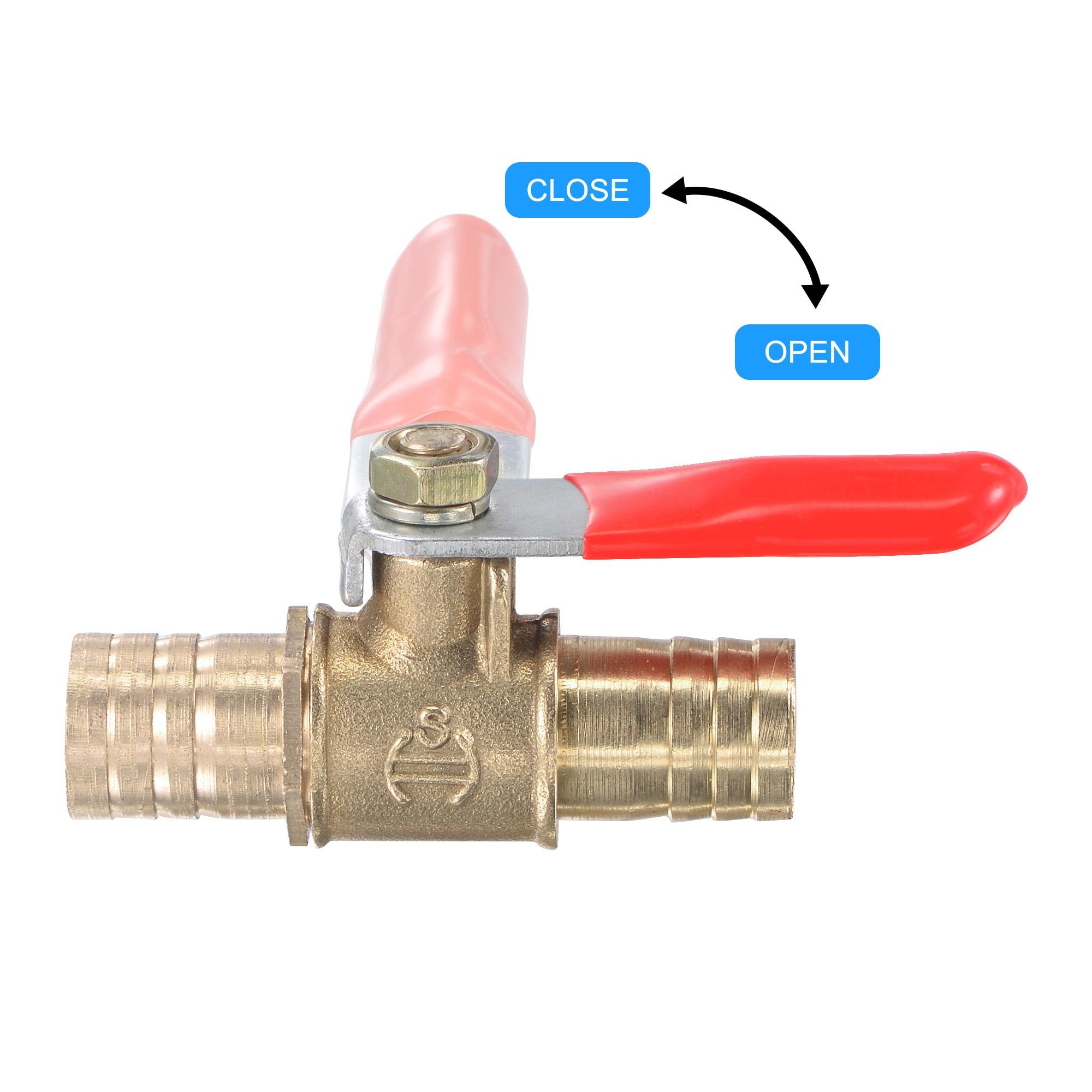 Sourcingmap – 2 Valvole A Sfera In Ottone Per Tubo Da 1,9 Cm (3/4″) Con Maniglia A Leva, Rubinetto On/Off Per Irrigazione Giardino E Collegamenti RapidI