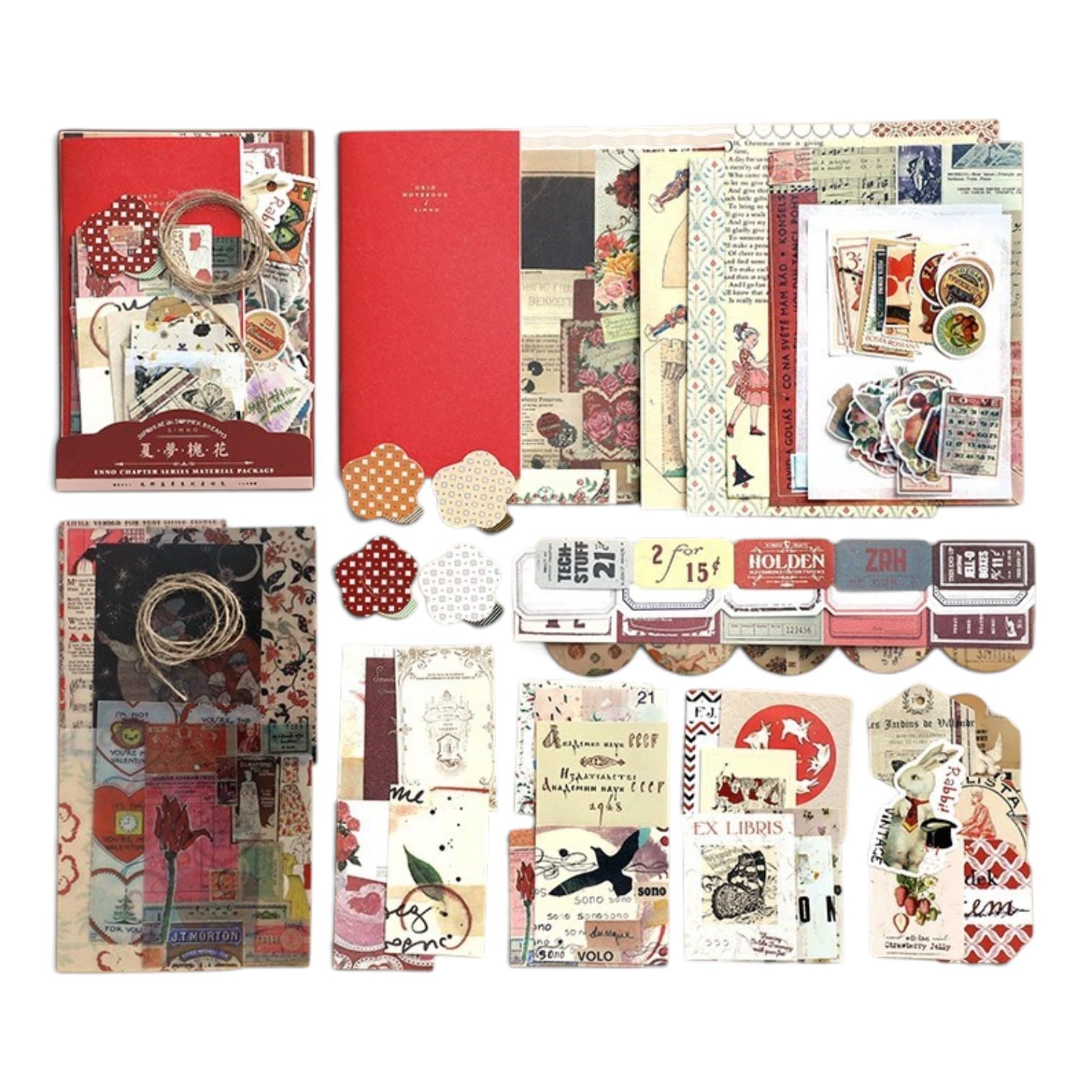 WEMOL DIY 86 Pcs Vintage Aesthetic Scrapbooking Supplies Stickers