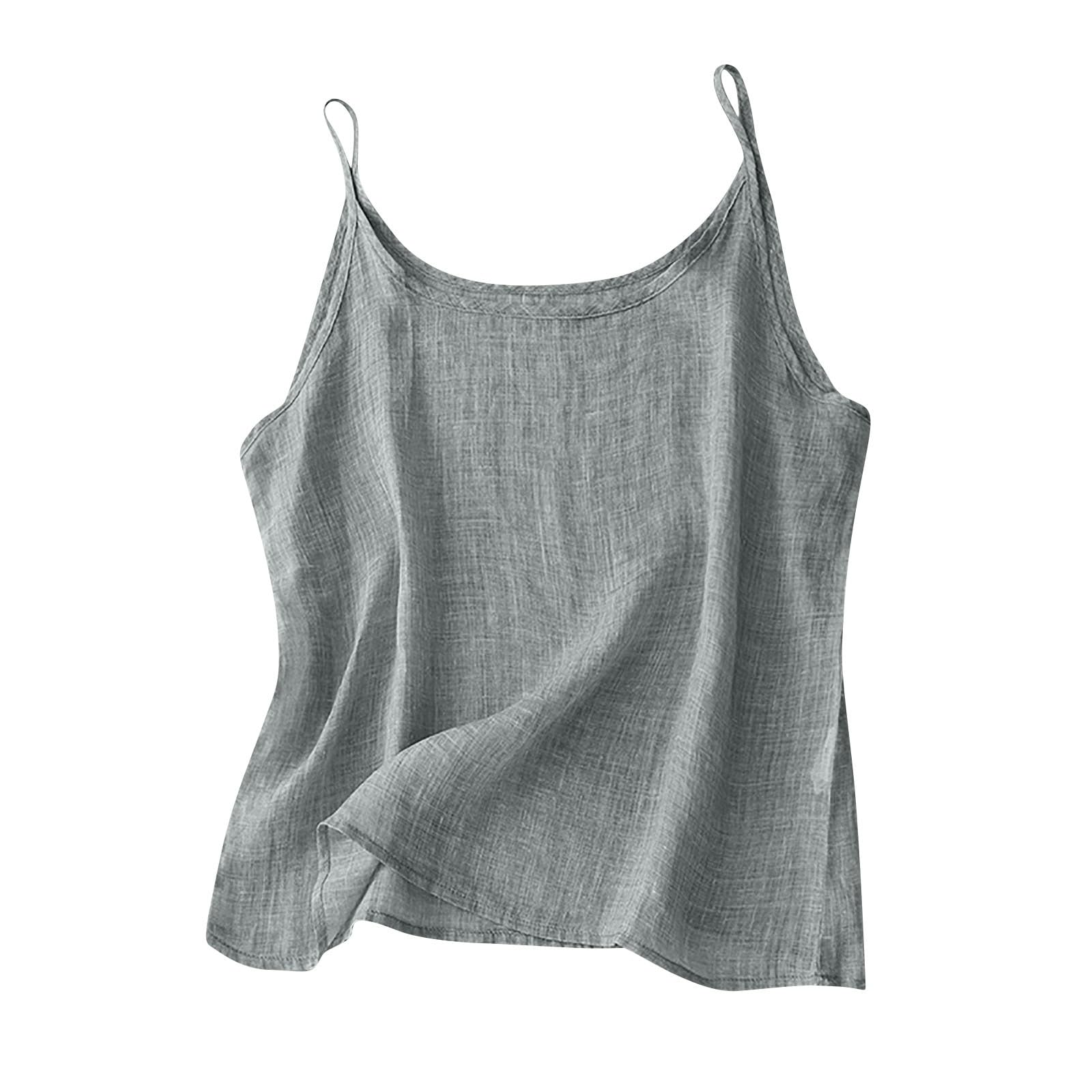 Débardeur Sport Femme Coton en Soie Débardeur Grande Taille Camisole Large Caraco à Bretelles Minces Chemisier Tendance Hauts Imprimé Gilets Tendance Chemisier Large Tops Soyeuse Streewear