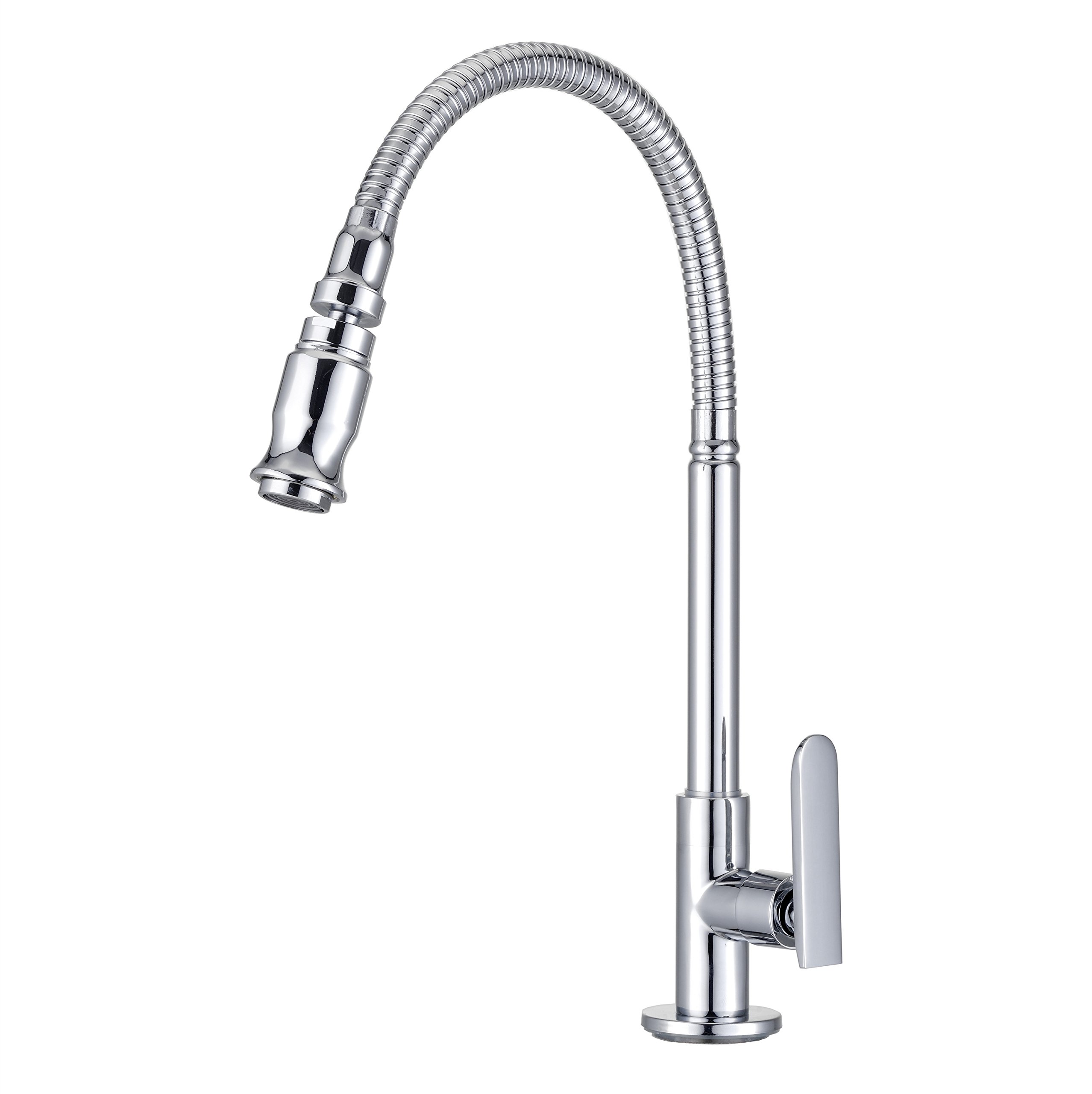 Robinet de cuisine en laiton chromé au design moderne en L
