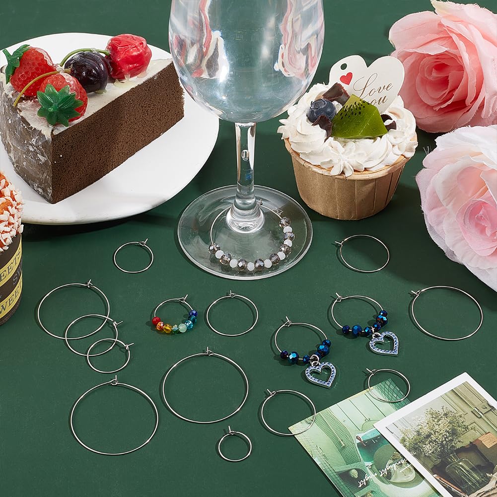 12 Créoles En Acier Inoxydable 40mm Pour Boucles D'oreilles