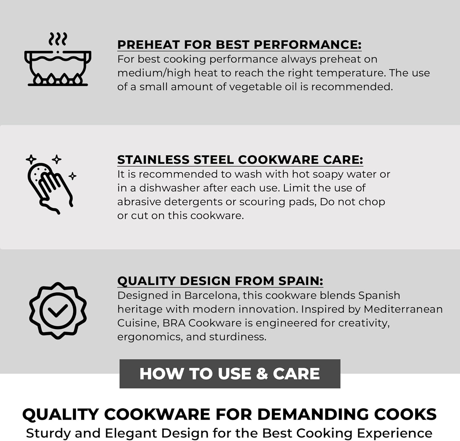 BRA COOKWARE Signature 10-Piece Stainless Steel Cookware Set | Professional Pots & Pans Set | Kitchen Set w/ 2 Pots, 1 Sauté Pan, 2 Fry Pans, 1 Saucepan,4 Lids | All Stovetop Compatible | PFOA Free