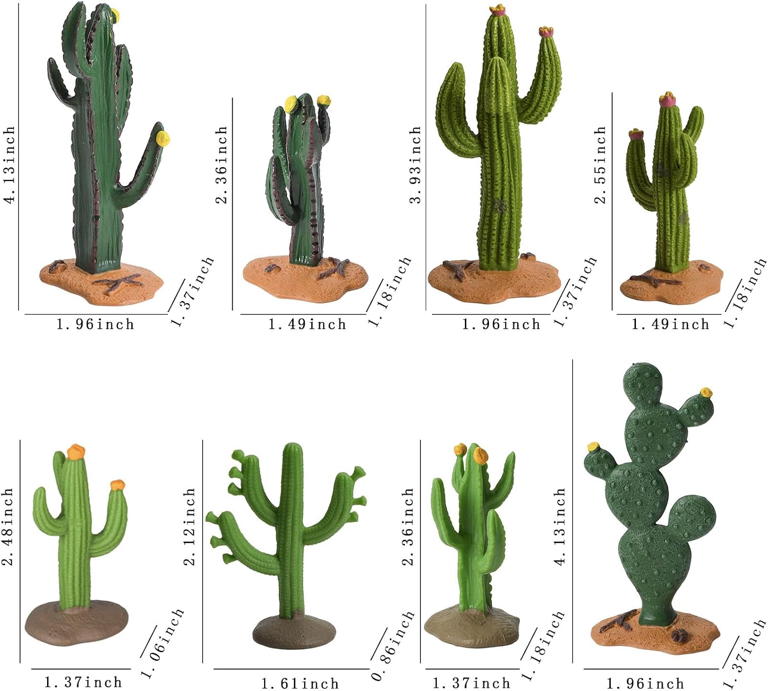 ONEST 8 Pieces Model Mini Fake Cacti for Home Decoration Miniature Landscape Landform Diorama Project