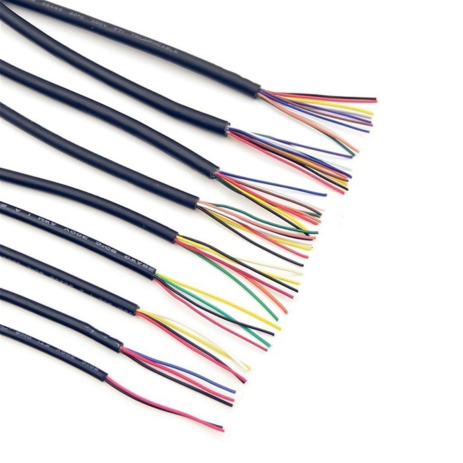 Przewód elektryczny, solidny przewód osłonowy 5M UL2464, 30AWG - 14AWG elektryczne przewody sterujące dźwiękiem, kabel z czarnej miedzi, 2 3 4 5 6 7 8 10 rdzeni Miękkie złącze liniowe USB Krosno (kolo