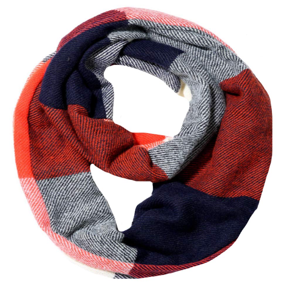 La Huate Women's Pattern 11 La Haute Checkered Infinity Loop Scarf With Zipper Pocket Secret Hidden Pocket Travel Cashmere Snood Shawl