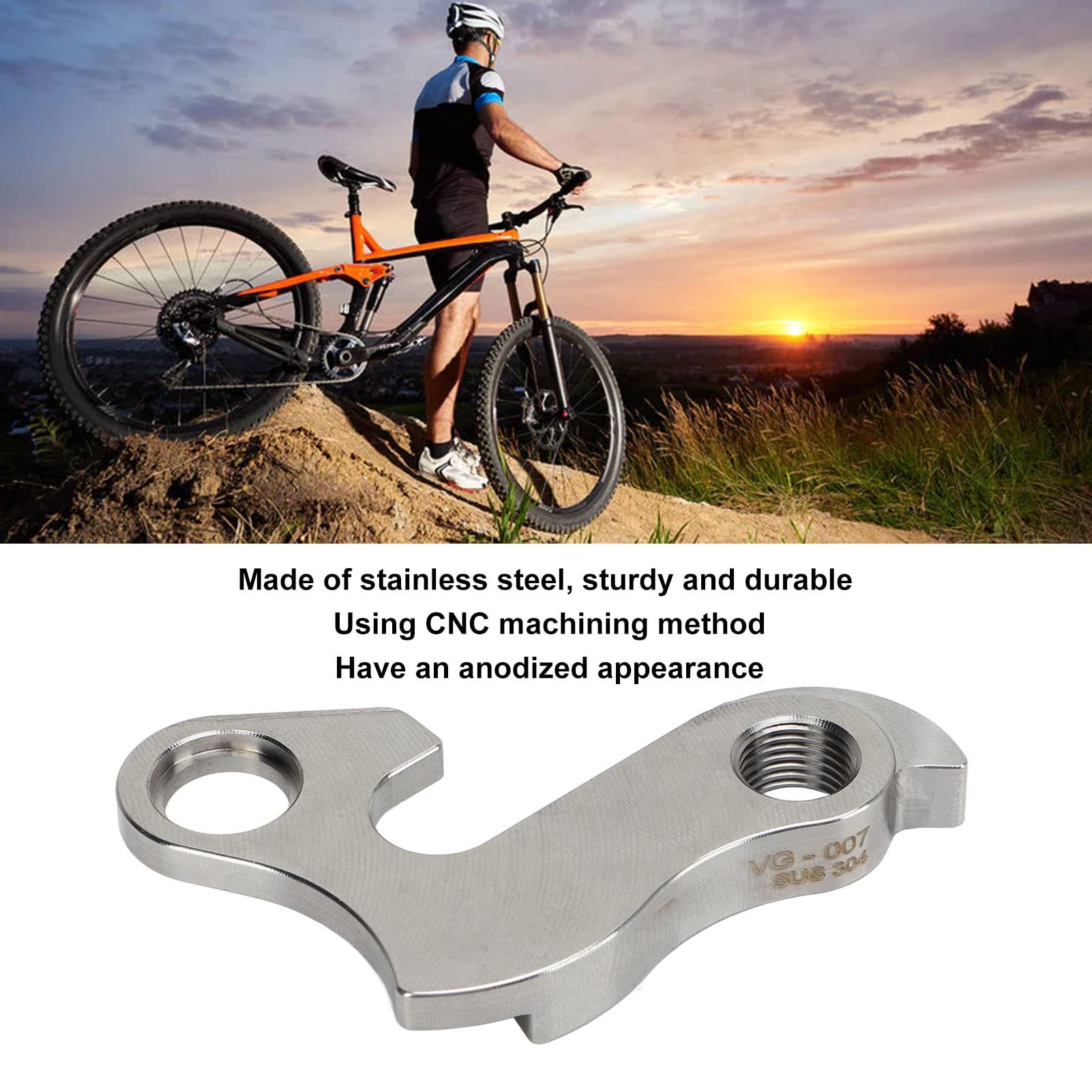 Cintre de dérailleur, Cintre de dérailleur arrière de vélo en Acier Inoxydable, Crochets de vélo Mech, Crochet de Queue d'engrenage de Cadre pour vélo de Montagne de Route, Cintre