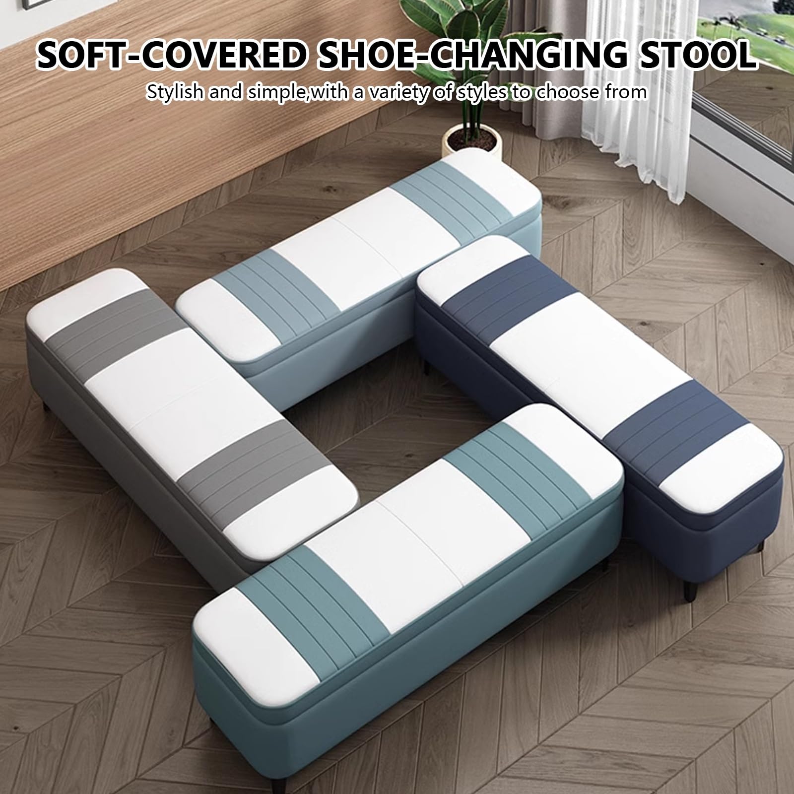 Panca Ingresso Con Contenitore - Panchetta Corridoio Moderna, Seduta Imbottita, Ideale Per Camera O Ingresso - Foto 9