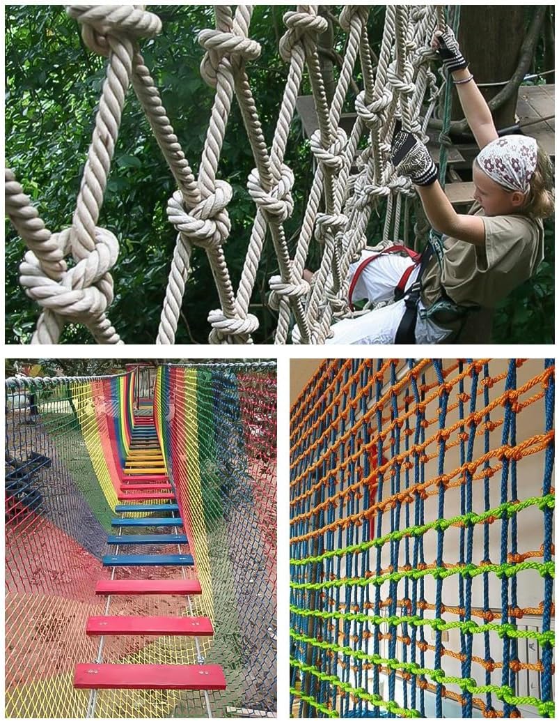 Children Safety Net,12cm/14mm Playground Net Rock Climbing Cargo Net Rope Ladder Swing Suitabletree House Jungle Playground,1MX6M(3.3X19.7FT)