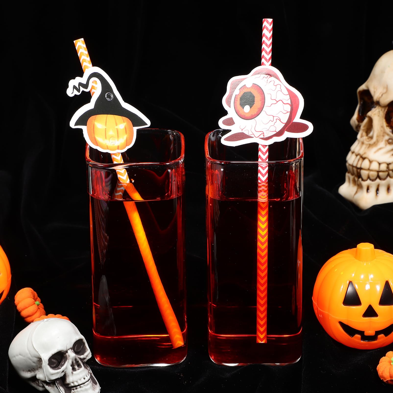 Cannucce Di Carta Halloween 6 Confezioni Decorative Cannucce Per Bere Feste Di Halloween Strisce Colorate