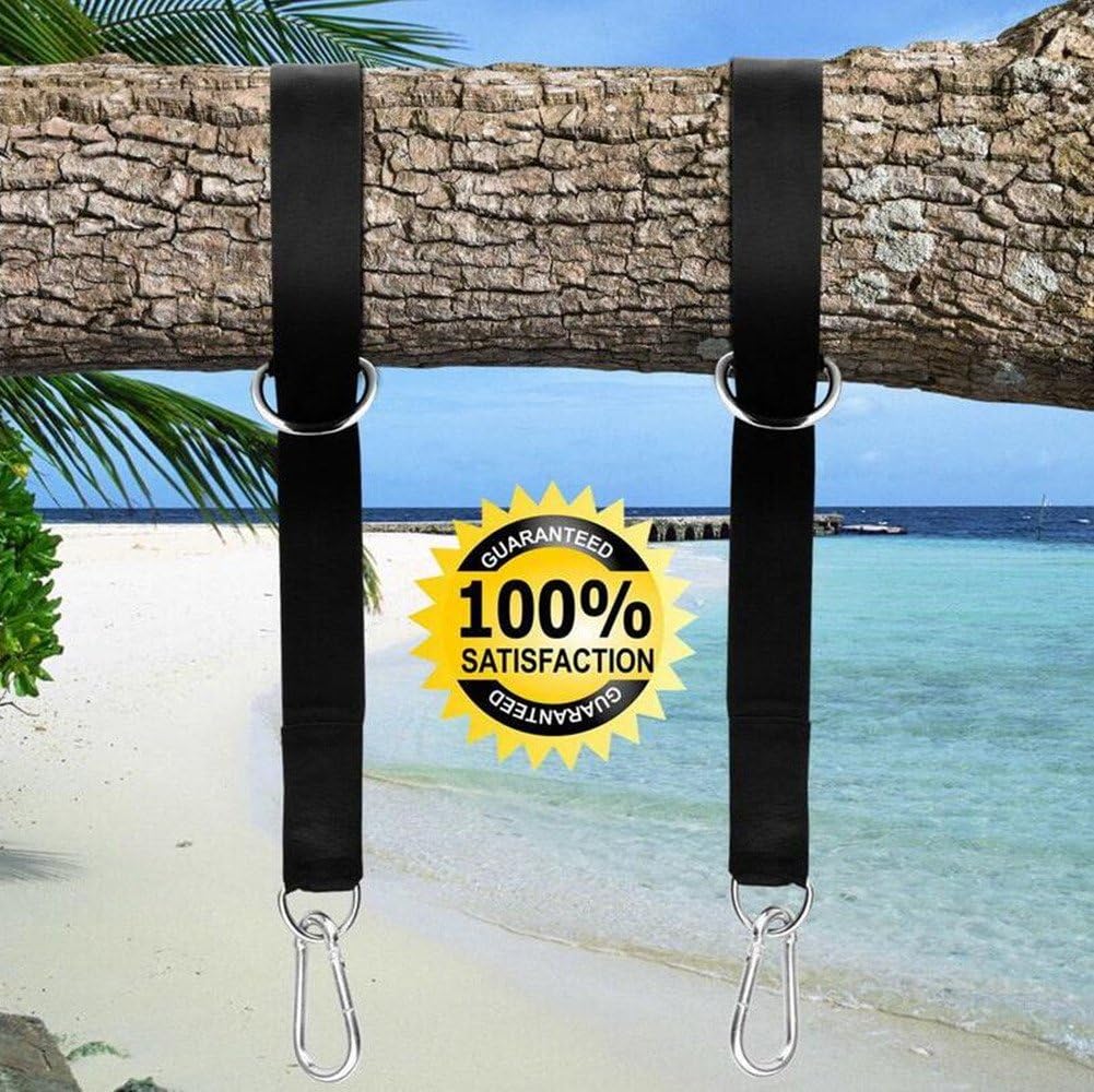 Emwel 1 Pair of Suspension Set Mounting Set for Hammocks Swings Camping Tree Fixing Kit 3m x 2m Max 300 kg with 2 Carabiners